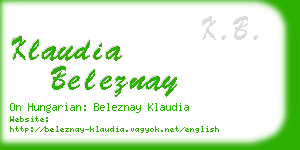 klaudia beleznay business card